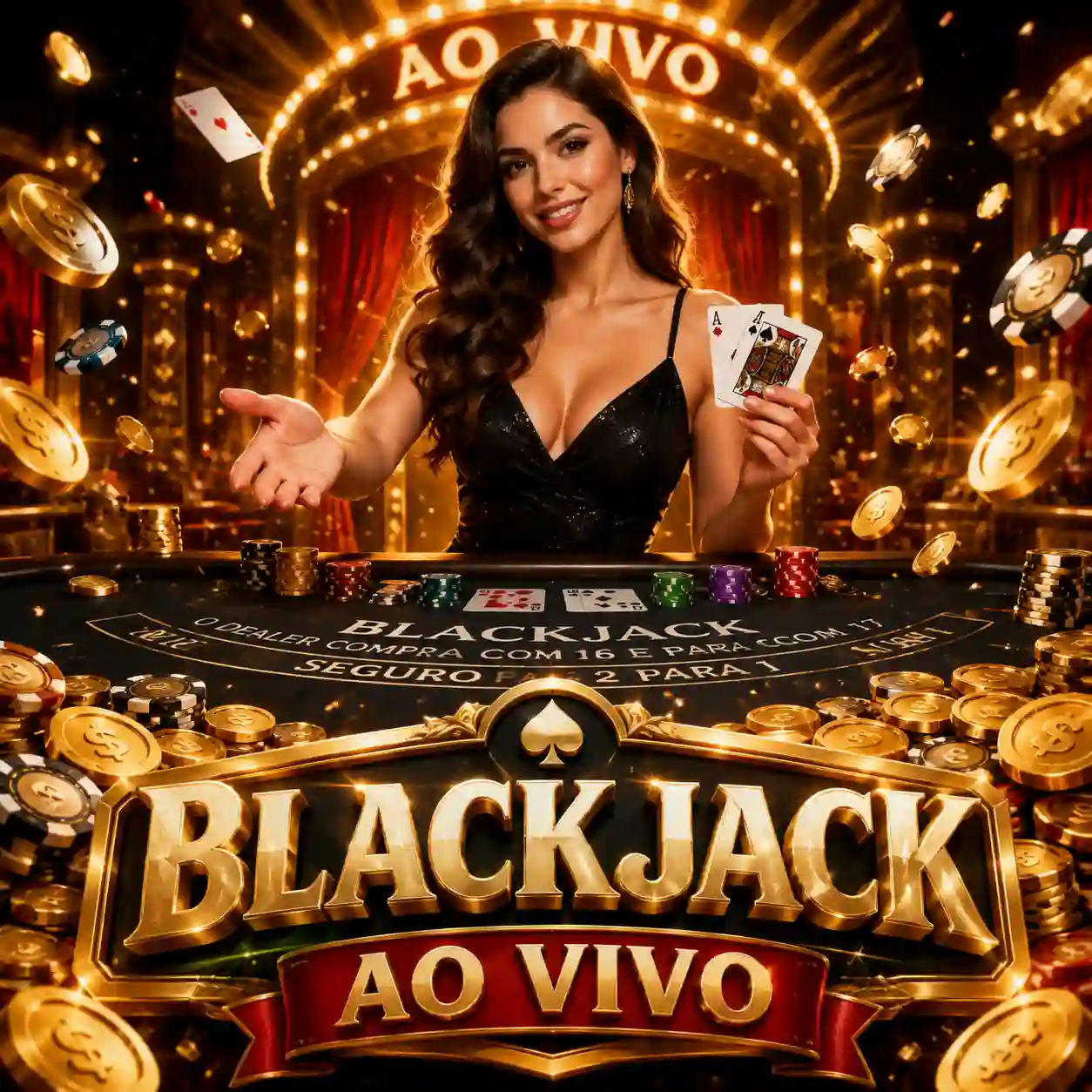 Mesa de blackjack ao vivo com cartas físicas e dealer real